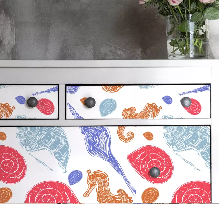 Vinilo pez criaturas marinas coloridas - TenVinilo