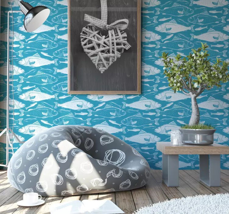 Vinilo pez patrón de peces acuáticos - TenVinilo