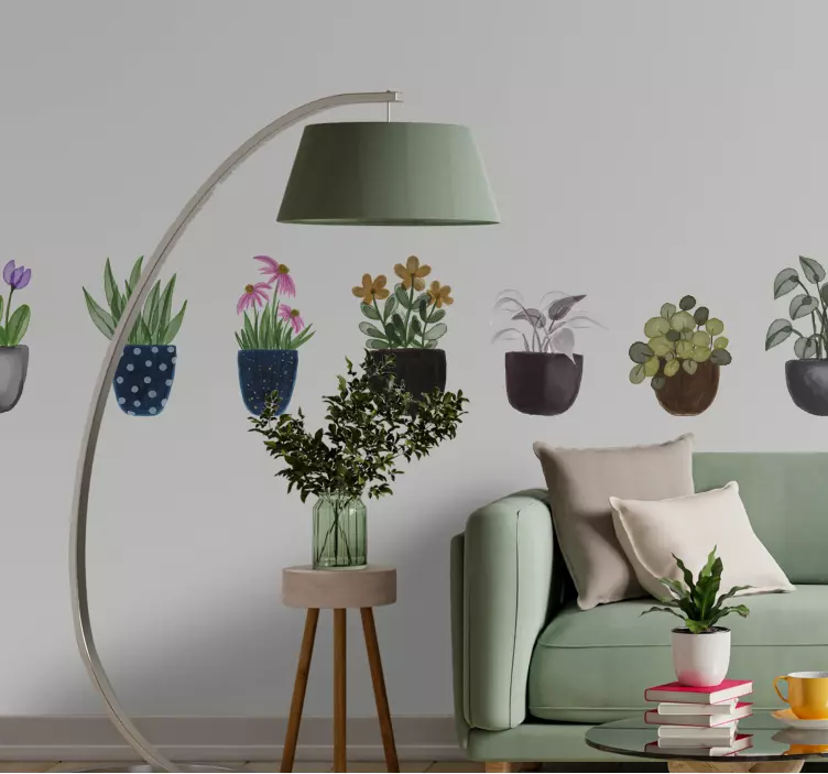 Cenefa adhesiva macetas patio andaluz - TenVinilo