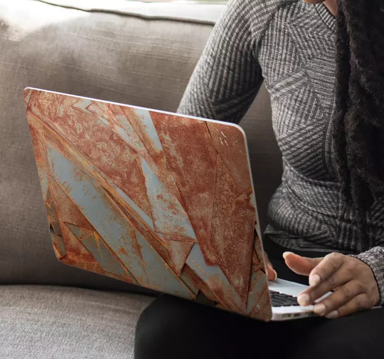 Vinilo para portátiles textura placas de hierro - TenVinilo