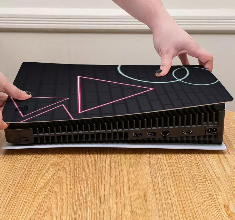 Vinilo ps5 formas geométricas en superficie - TenVinilo