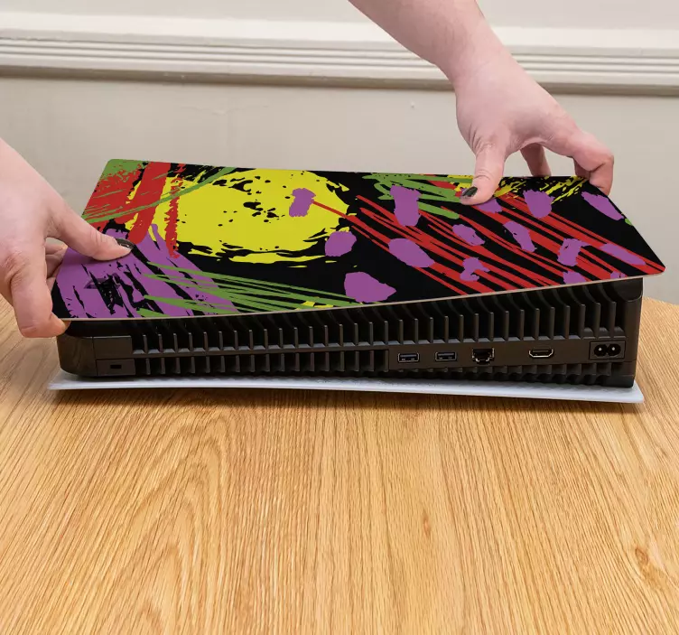 Vinilo ps5 funda abstracta vibrante - TenVinilo