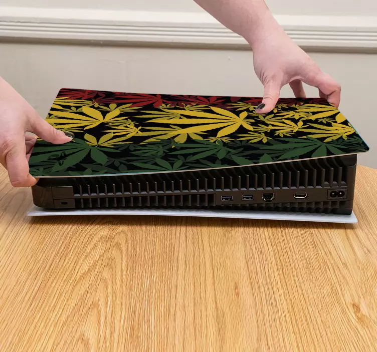 Skin PS5 Rasta de cannabis - TenVinilo