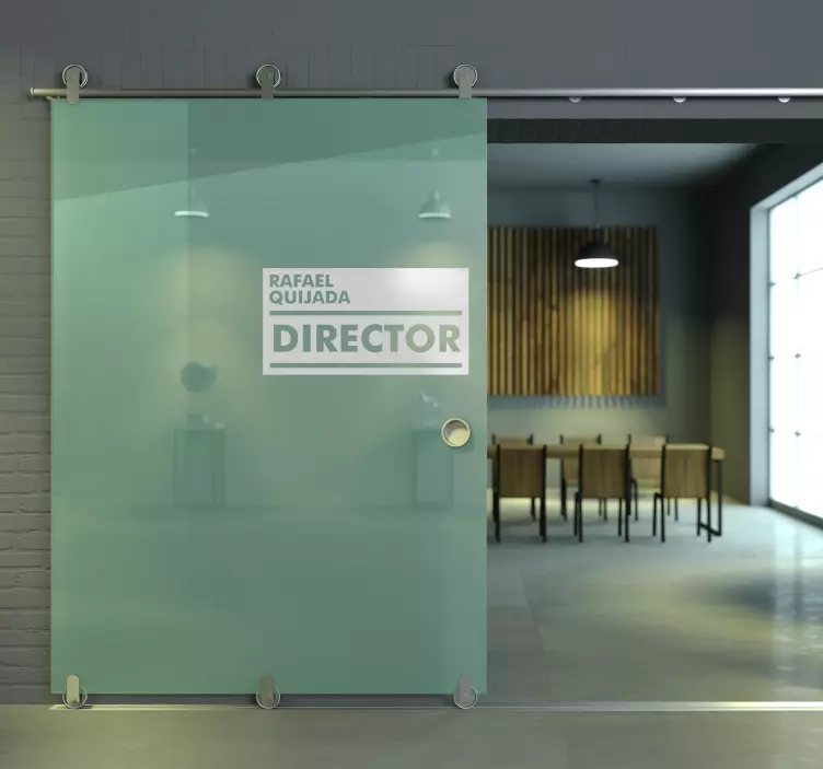 Vinilo para puerta cargo empresa personalizable - TenVinilo