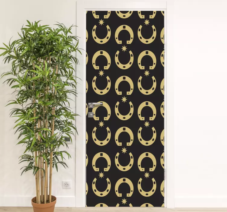 Vinilo puerta decoración con patrones celestiales - TenVinilo