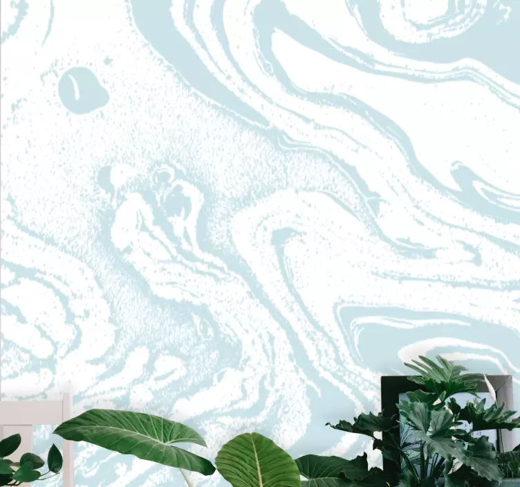Vinilo pared salón patrón de onda de fluido - TenVinilo