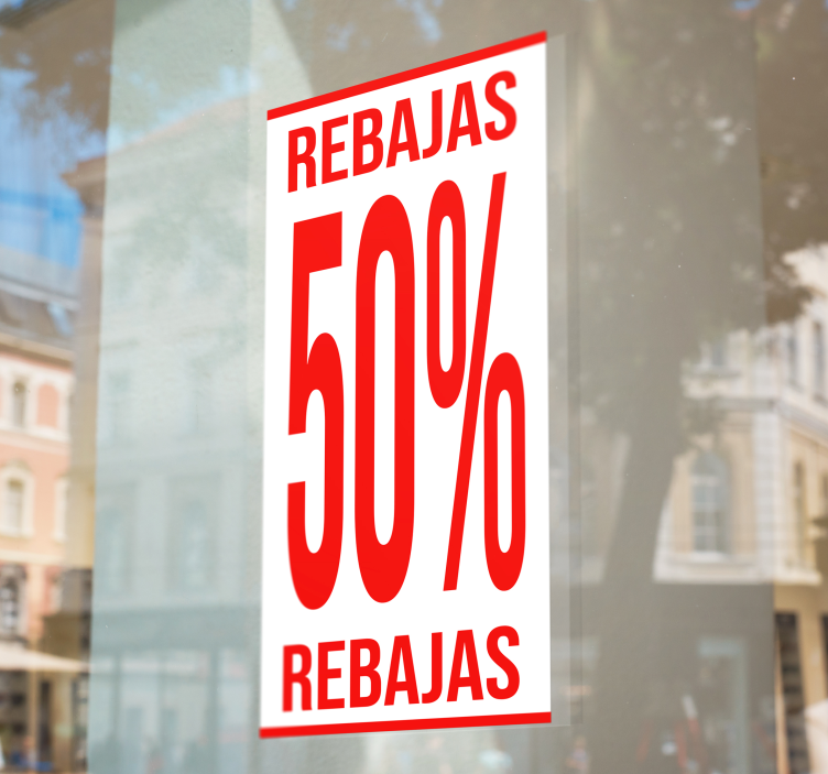 Vinilo rebajas cartel descuento personalizable - TenVinilo