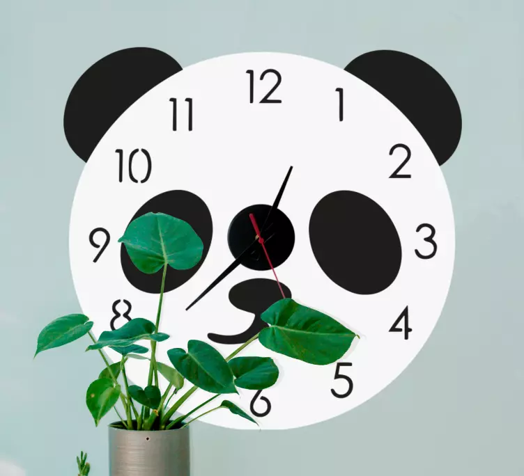 Vinilo reloj cara de panda - TenVinilo