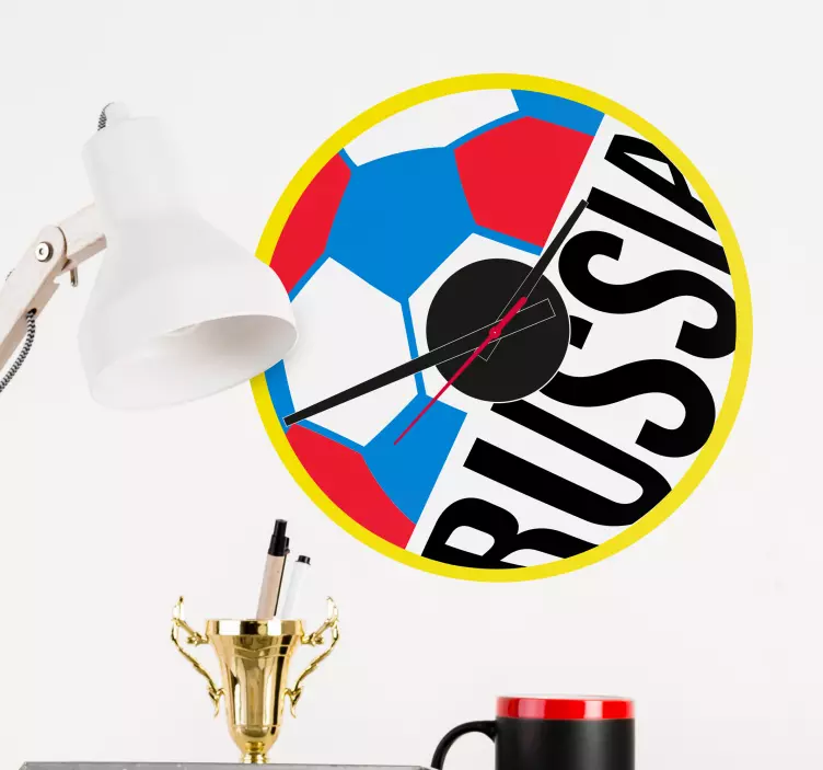 Reloj adhesivo pared copa del mundo - TenVinilo