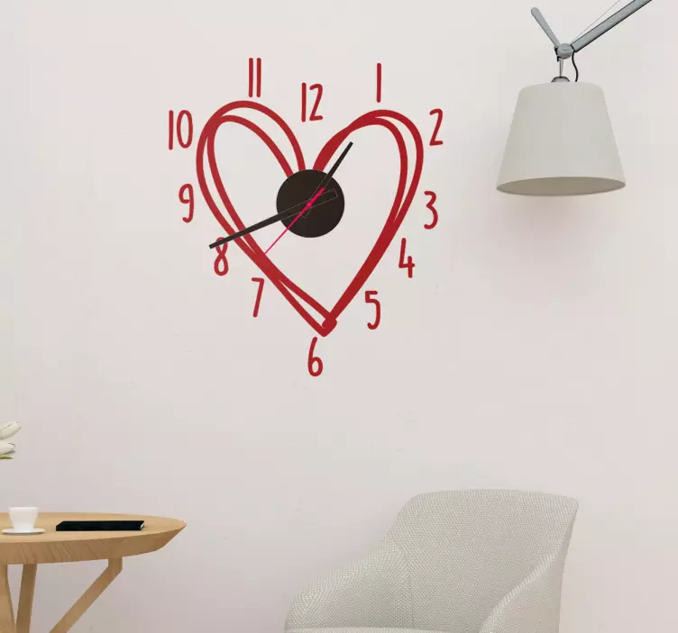 Vinilo reloj decoración San Valentín - TenVinilo