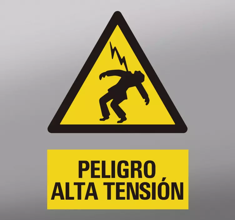 Pegatina señalización seguridad alta tensión - TenVinilo