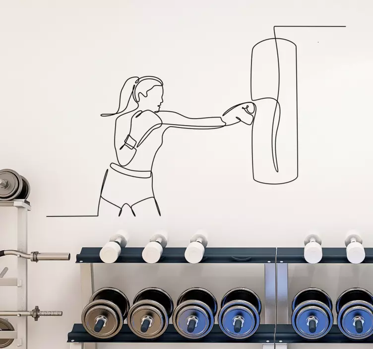 Vinilo de silueta boxeadora - TenVinilo