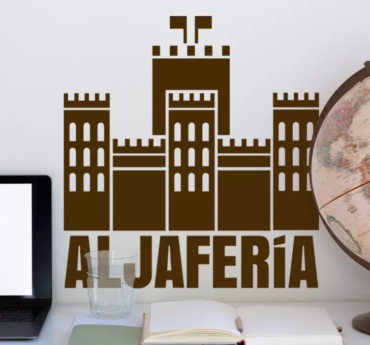 Vinilo skyline Aljafería silueta skyline - TenVinilo