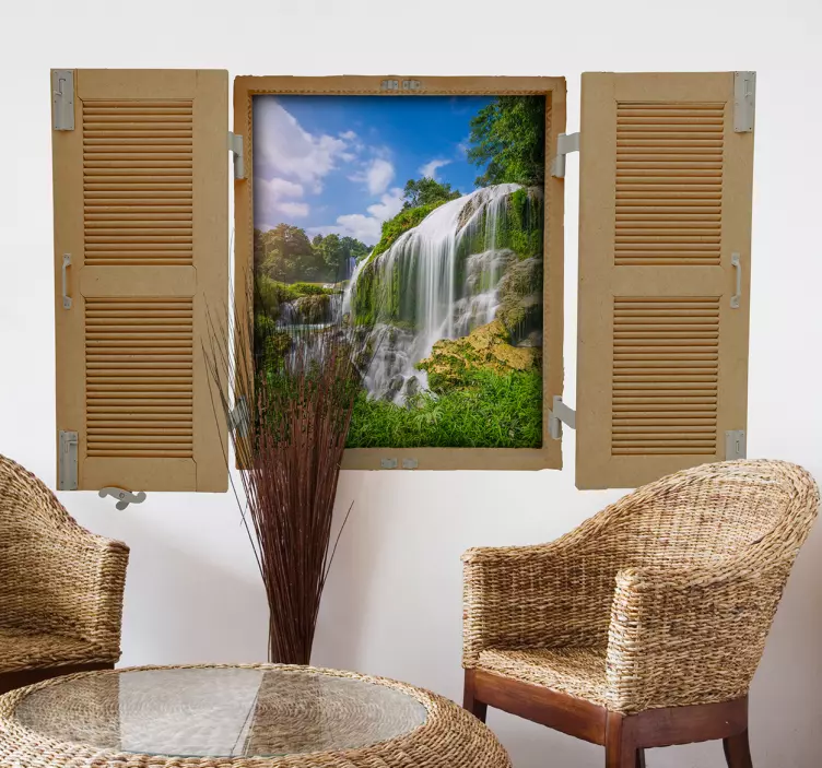 Vinilo 3d ventana jungla - TenVinilo