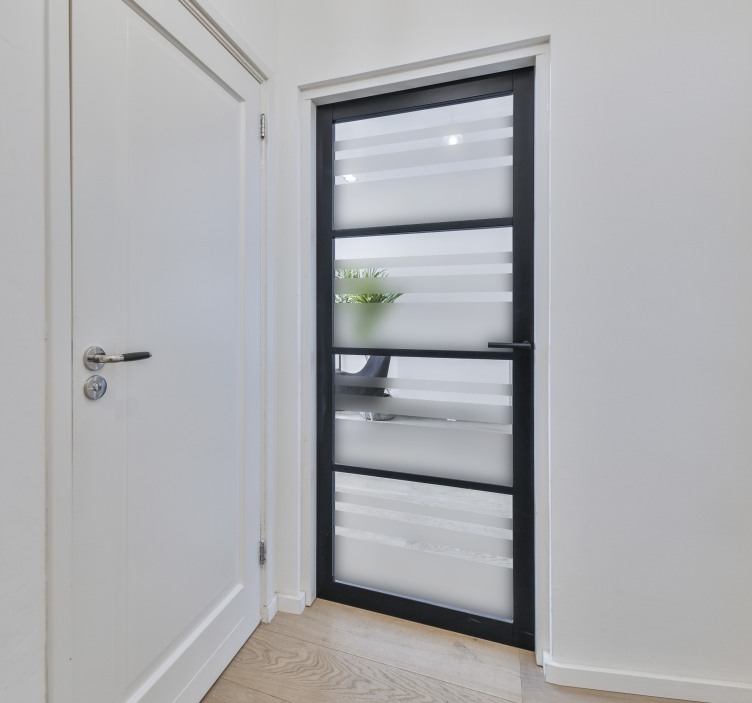 Vinilo translúcido cristal para puerta de líneas - TenVinilo