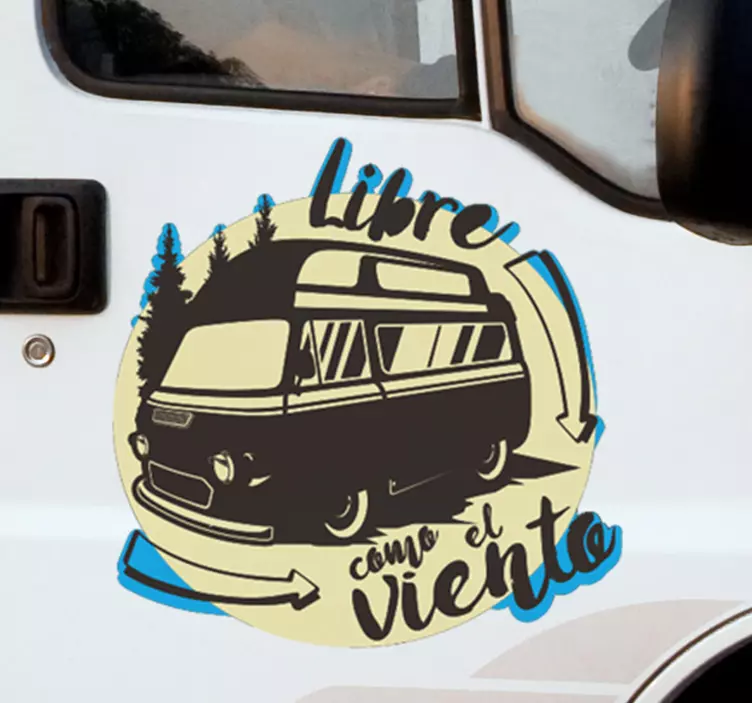 Vinilo autocaravana libre como el viento - TenVinilo