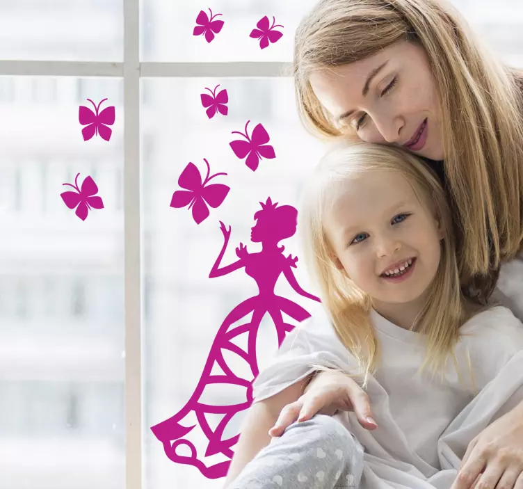 Vinilo decorativo de ventana decoración de mariposa - TenVinilo