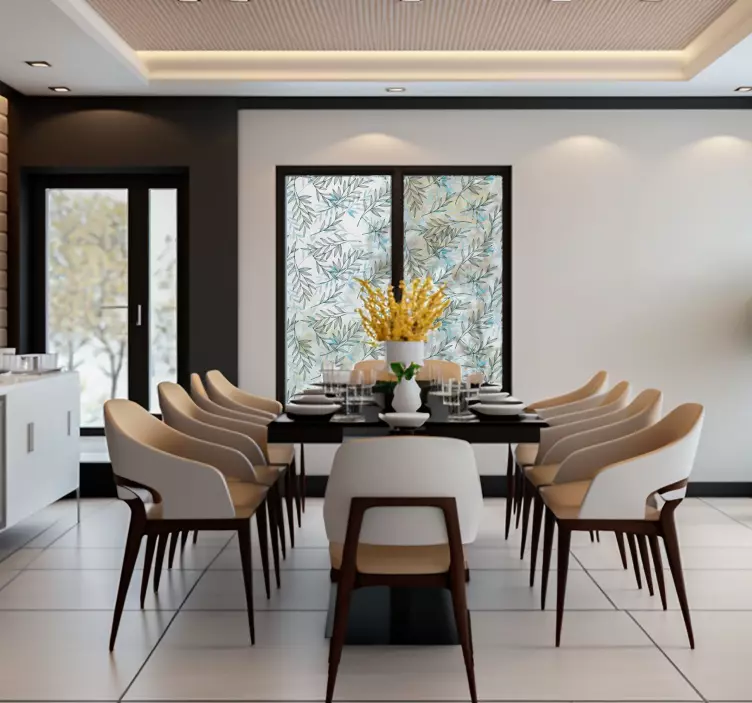 Vinilo translúcido cristal patrón hojas delgadas - TenVinilo