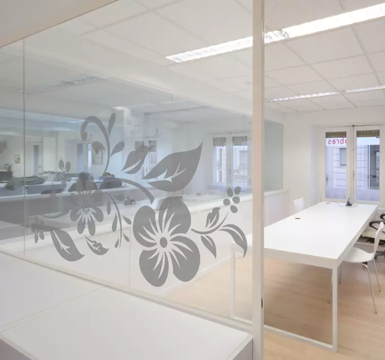 Vinilo para cristal ventana flores traslúcidas - TenVinilo