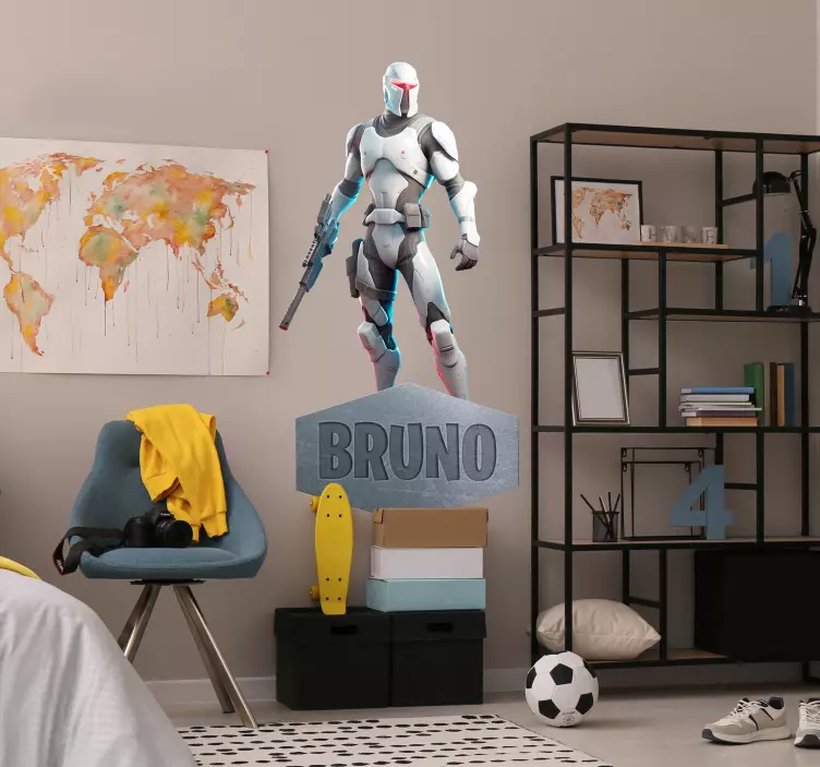 Vinilo gamer guerrero cibernético - TenVinilo