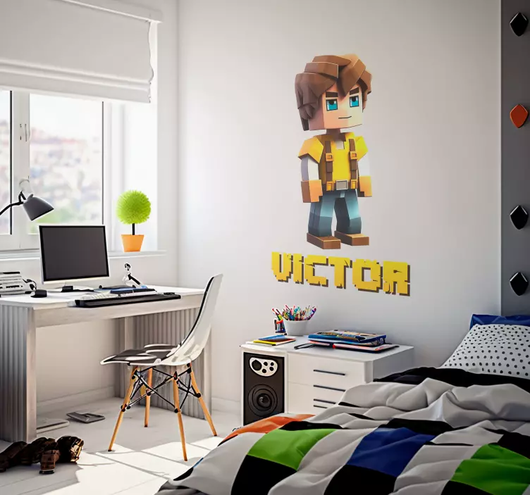 Vinilo gamer videojuego niño personalizable - TenVinilo