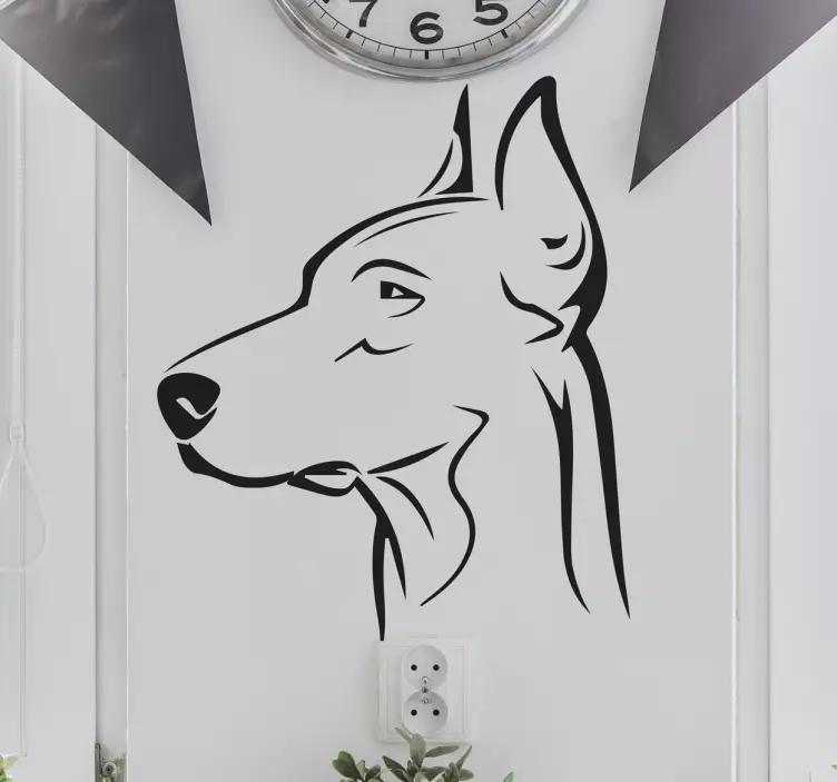 Vinilos de perros rostro doberman - TenVinilo