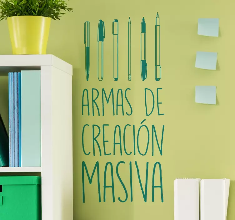 Vinilos educación armas creación - TenVinilo