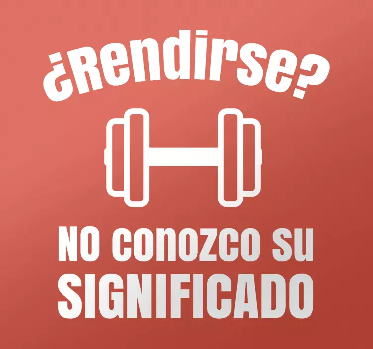 Vinilos fitness significado rendirse - TenVinilo