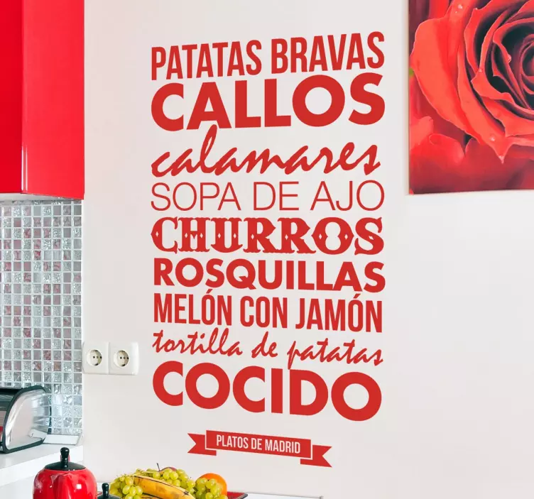 Vinilos Madrid platos típicos - TenVinilo
