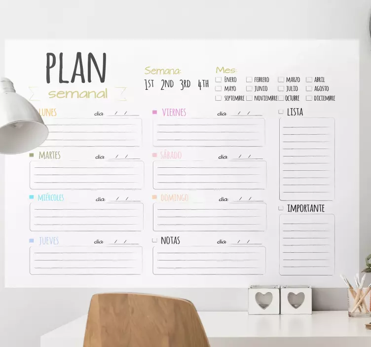 Vinilos despacho de agenda semanal - TenVinilo