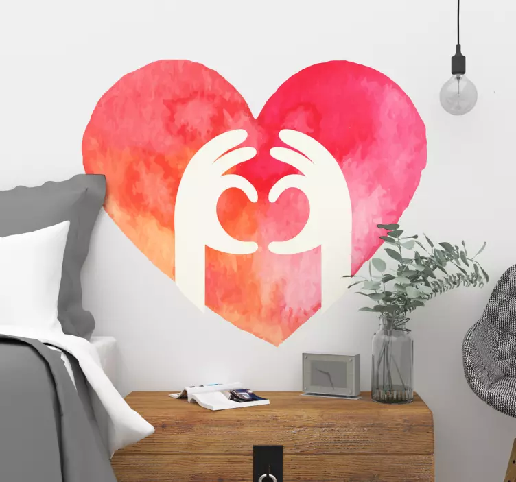 Vinilos para San Valentín corazón acuarela - TenVinilo