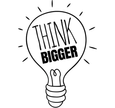 Vinilo pared frase motivadora think bigger - TenVinilo