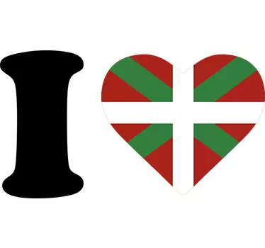 Pegatina bandera Euskadi corazón - TenVinilo