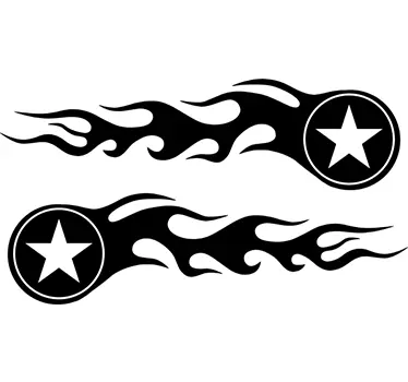 Vinilos para moto estrella en llamas - TenVinilo