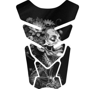 Pegatina para moto dama esqueleto pintada - TenVinilo