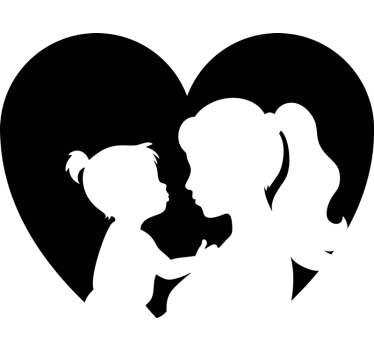 Vinilo escaparate silueta de corazón de madre - TenVinilo