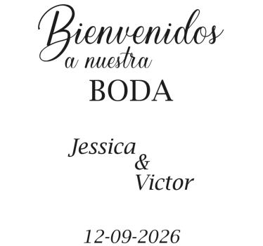Pegatina boda espejo personalizable - TenVinilo