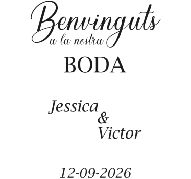 Pegatina boda espejo personalizable (catalán) - TenVinilo
