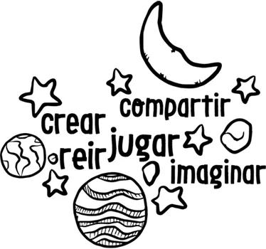 Vinilo infantil decorativo crear reír jugar - TenVinilo