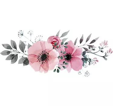 Vinilo flor rosas acuarela - TenVinilo