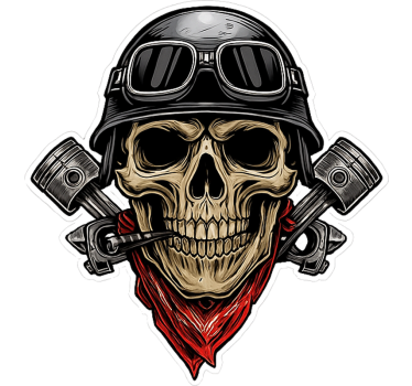 Pegatina moto diseño de esqueleto de motocicleta - TenVinilo
