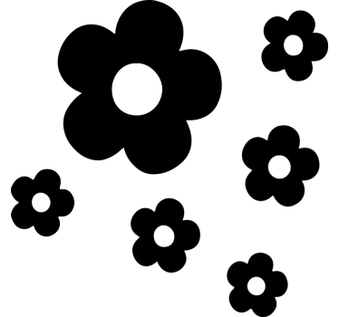 Pegatina moto diseño de flores sencillas con nombre. - TenVinilo