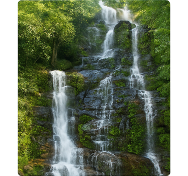 Vinilo mampara ducha cascada de roca natural - TenVinilo