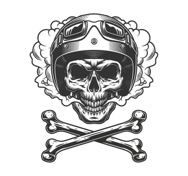 Pegatina para moto diseño de esqueleto de motocicleta - TenVinilo