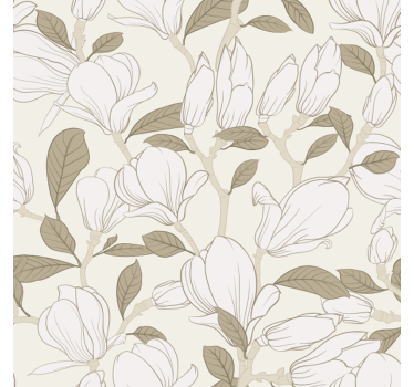 Vinilo para mueble flores de magnolia beige - TenVinilo