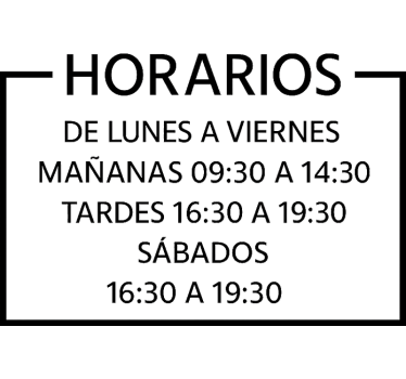 Vinilo escaparate horario de apertura en español - TenVinilo