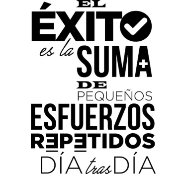 Vinilo decorativo frase motivacional de éxito - TenVinilo