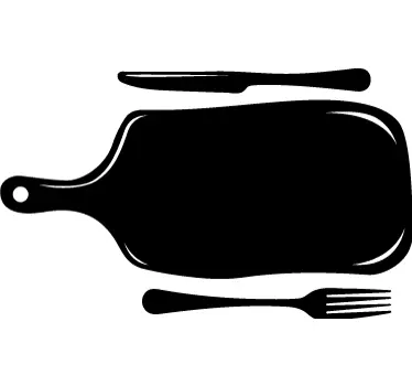 Vinilo pizarra cocina diseño tabla cortar - TenVinilo