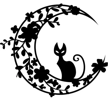 Vinilo decorativo gatito en la luna - TenVinilo
