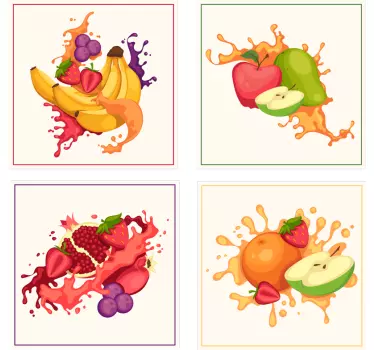 Vinilos azulejos cocina collage de frutas - TenVinilo